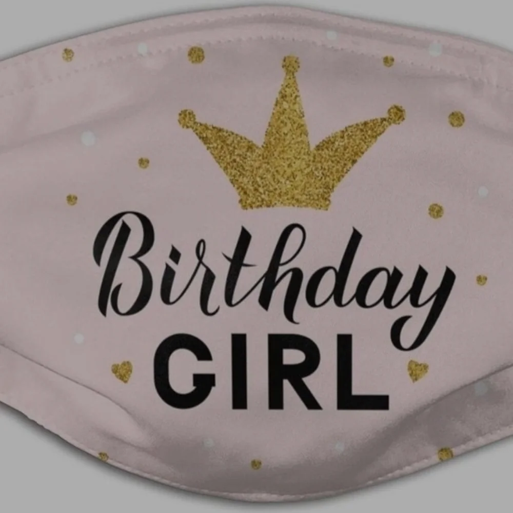 Birthday Girl Party Mask and Cake Topper Set